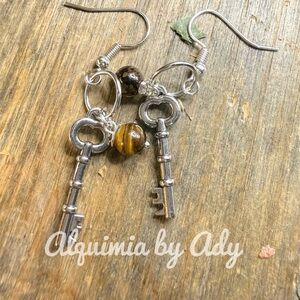 Alquimia Silver and Tiger Eye Earrings